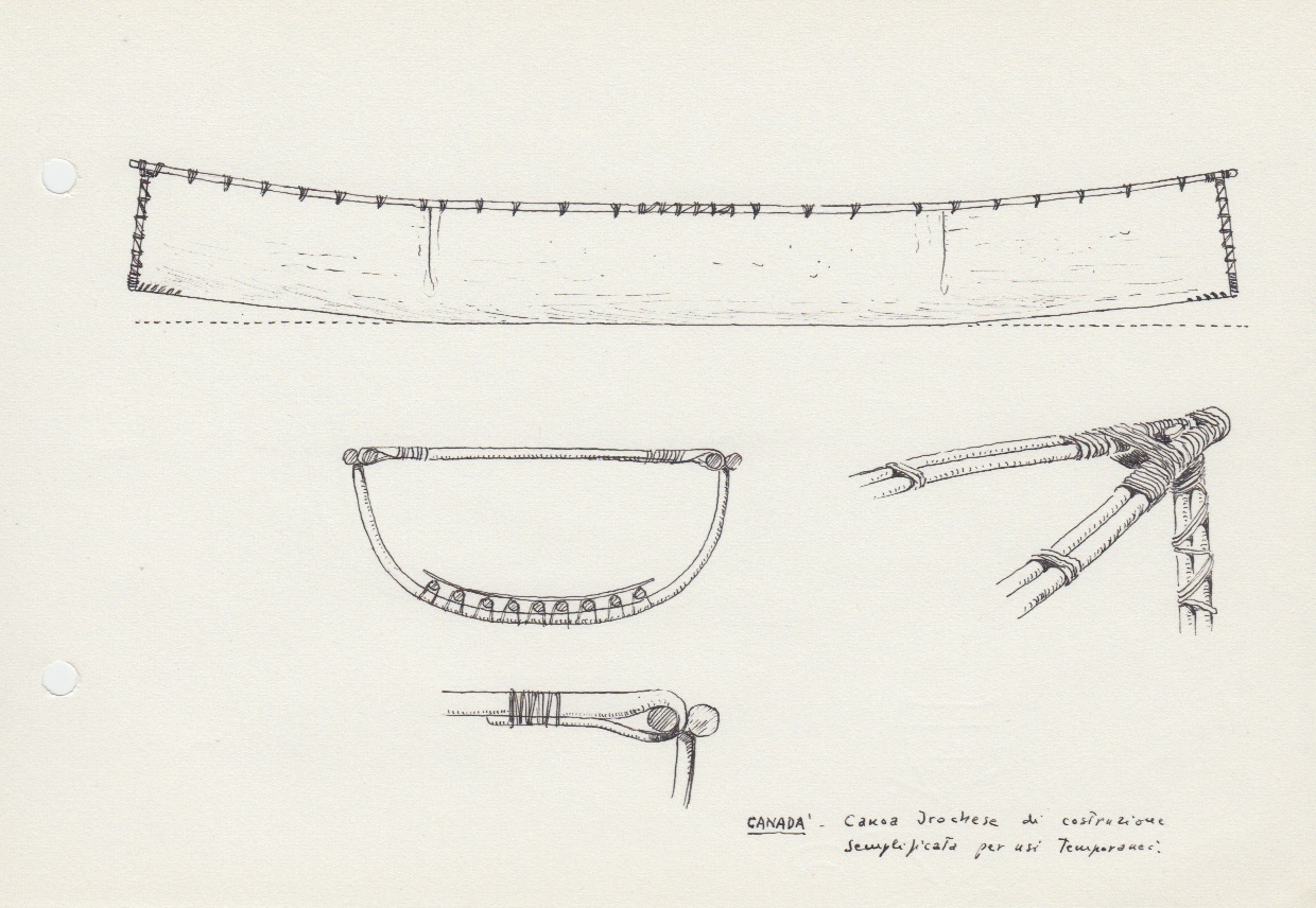 049 Canada - canoa Irochese di costruzione semplificata per usi temporanei